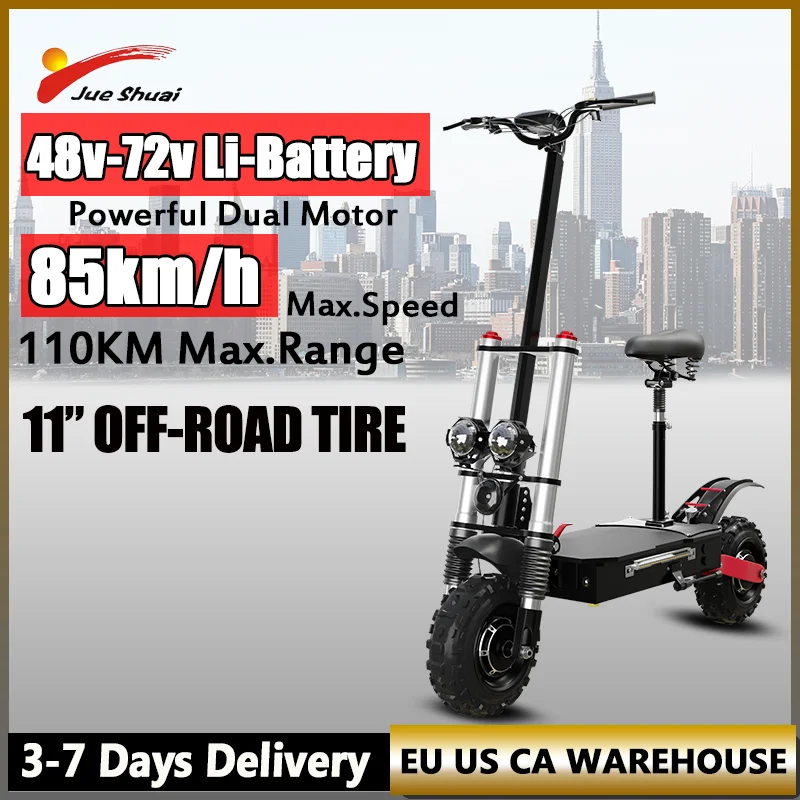 

48V-72V Lithium Battery Electric Scooter 110KM Maximum Distance Scooter Electric 200KG Max Load Elektrikli Scooter with Seat