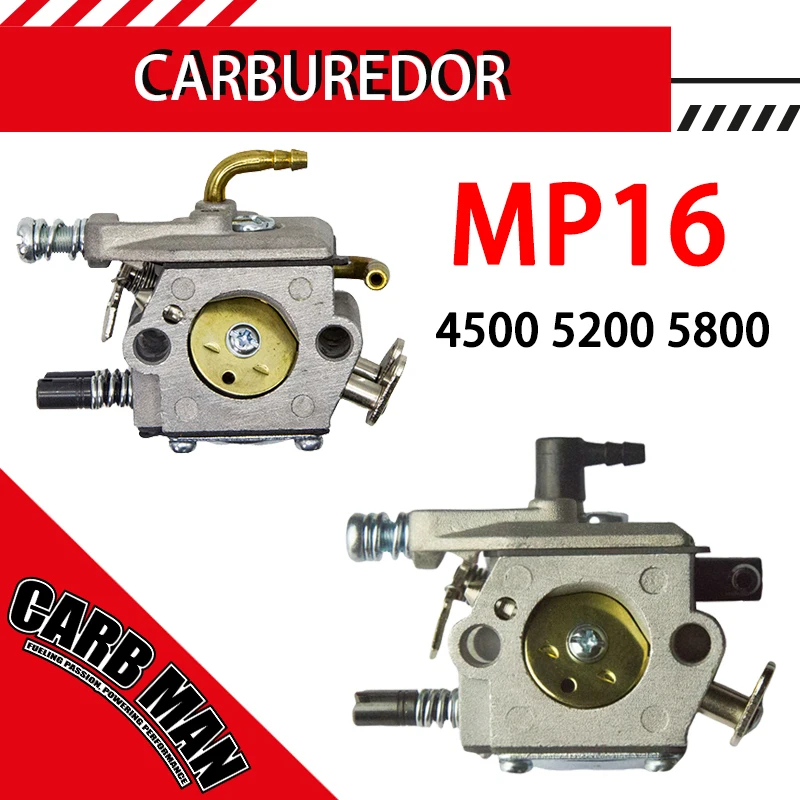 

Chainsaw Carburetor With Copper Elbow For 4500 5200 5800 MP16 45CC 52CC 58CC 2 Stroke Gas oline Engine Carb Garden Tools