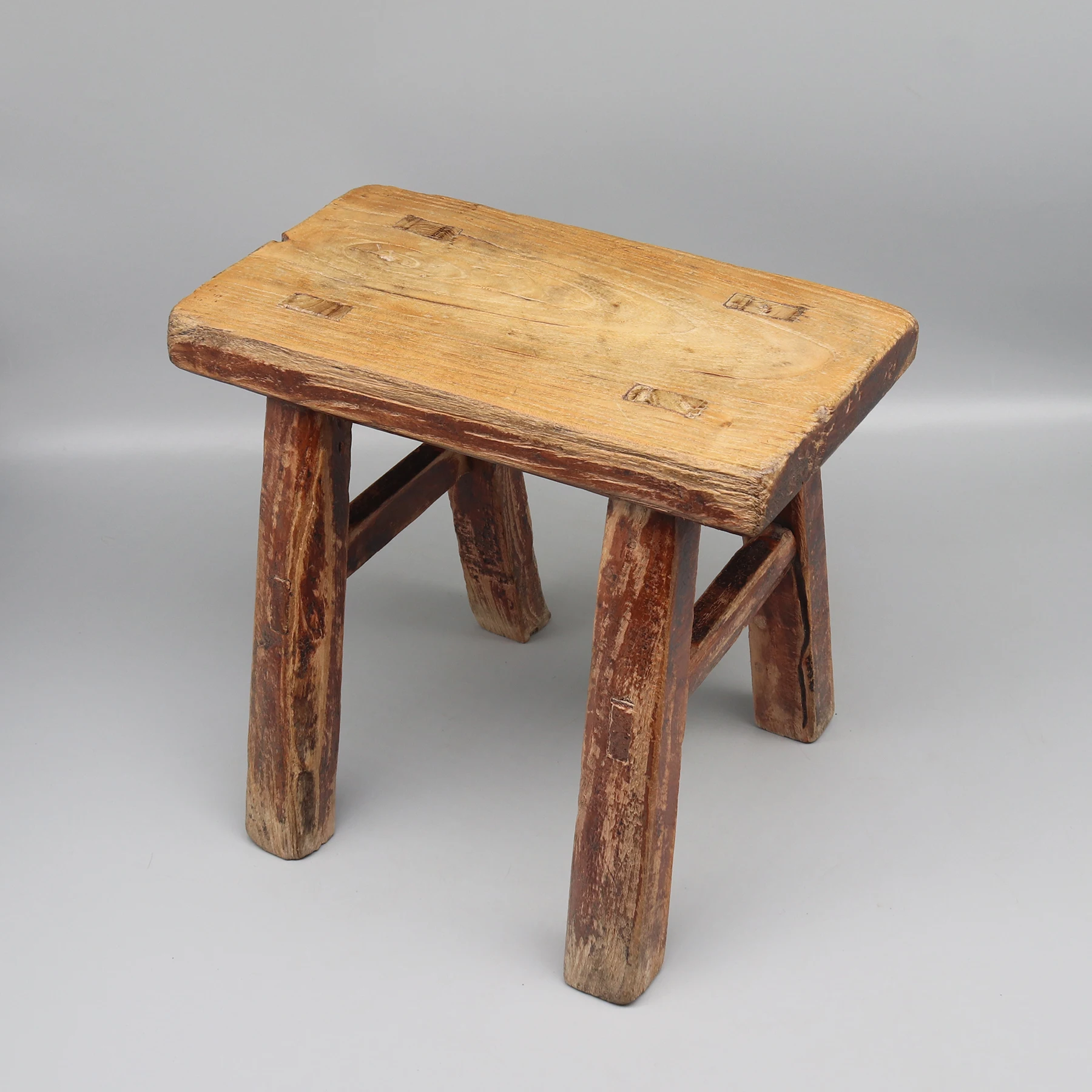 

Old Kitchen Stool from Shandong, Little Functional Bathroom Bench
