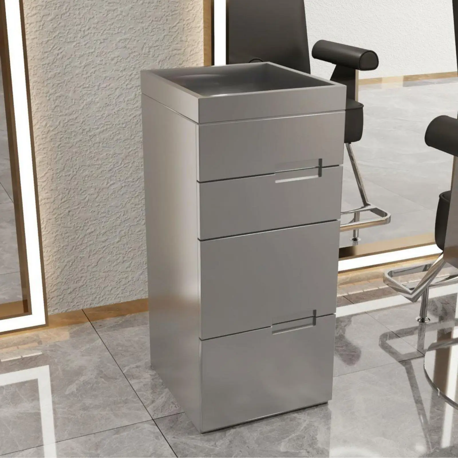 Stylist Tool Cabinet Solid Wood Salon Trolley with Swivel Casters for Beauty Studio Storage Equipment Rolling Cart for Hair