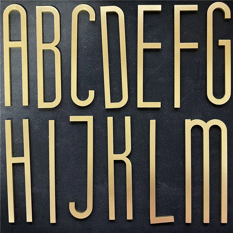 

10CM Solid Brass Letters A to Z - English Alphabet Wall Decor DIY House Numbers 0-9 Shop Name Sign Vintage Copper Metal Letters