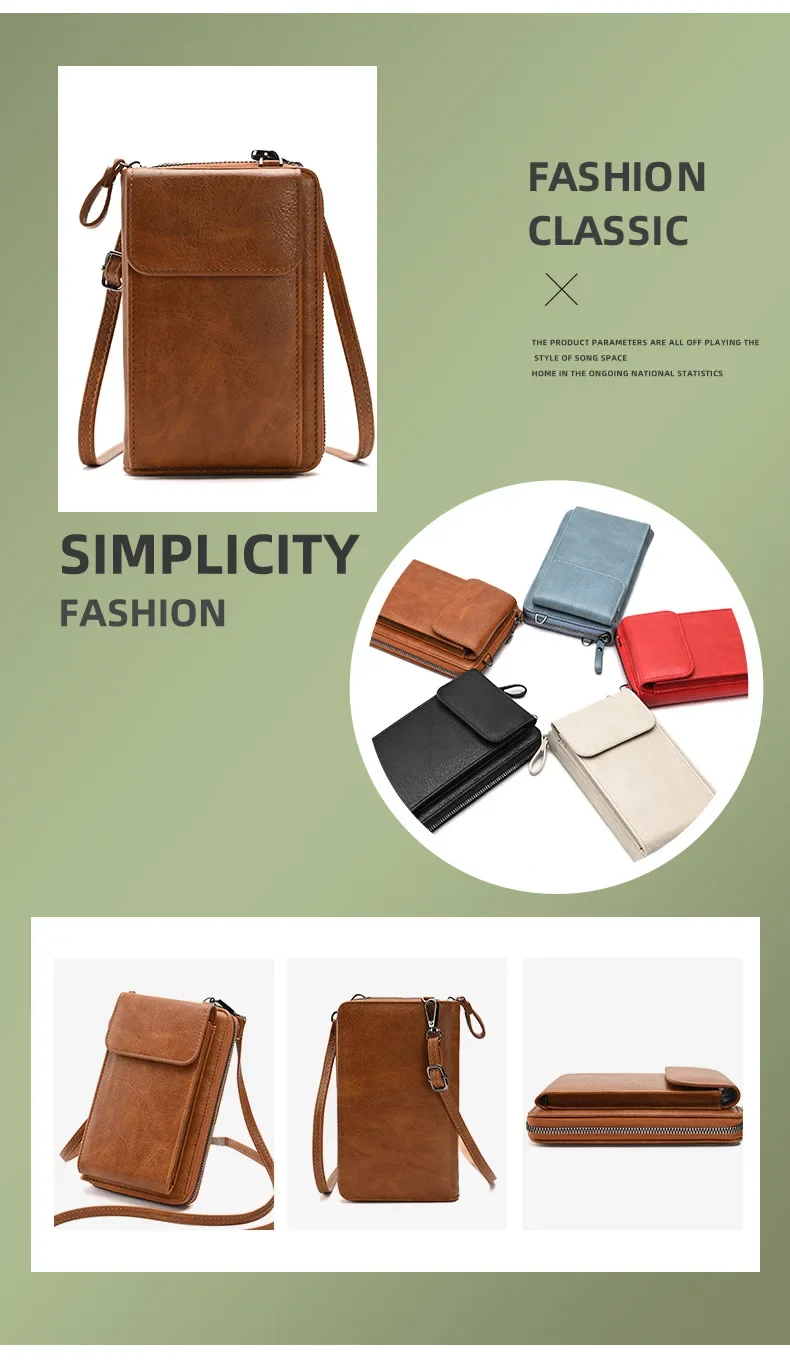 2025 neue Damen Umhängetasche Kleine Umhängetasche Straße Multifunktionale Handy Brieftasche Handtasche PU – Detail 8