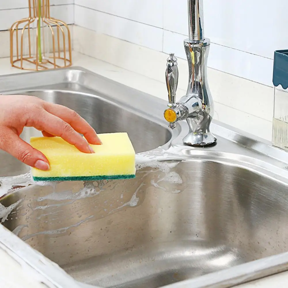 soap box+1 scouring pad Soap Dishwashing Detergent Press Dispenser Sponge Cleaning Pad Container dish brush for Kitchen Cleaning