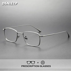 Ultra Light Pure Titanium Reading Glasses Men Square Photochromic Anti Blue Light Prescription Glasses Luxury Myopia Eyewear
