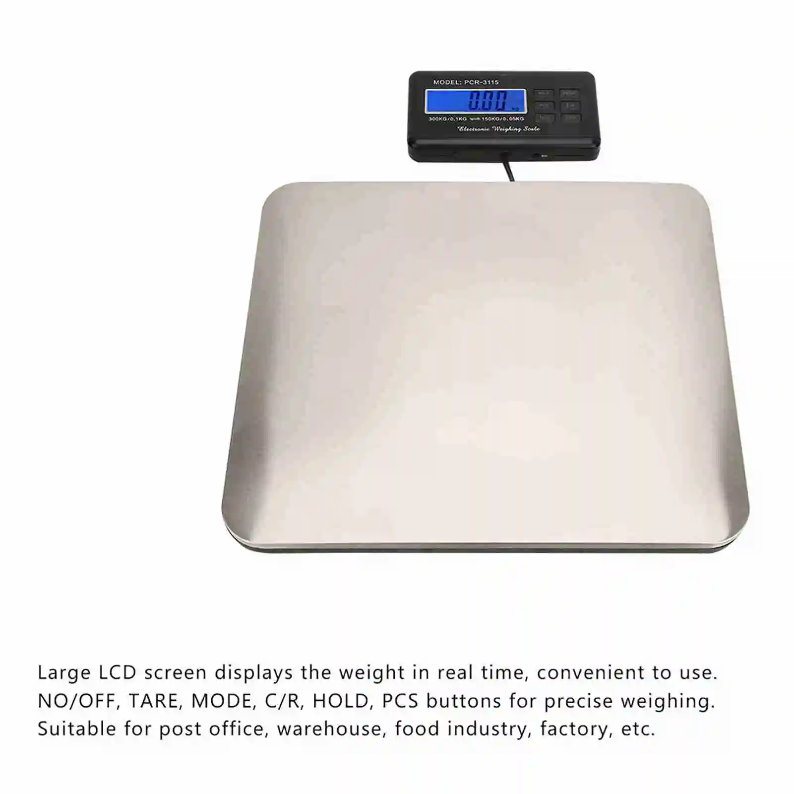 Digital Scale LCD Electronic Scale 300kg Round Angle Electronic Postal Parcel Weighing Scale Digital LCD Display Parcel Scale