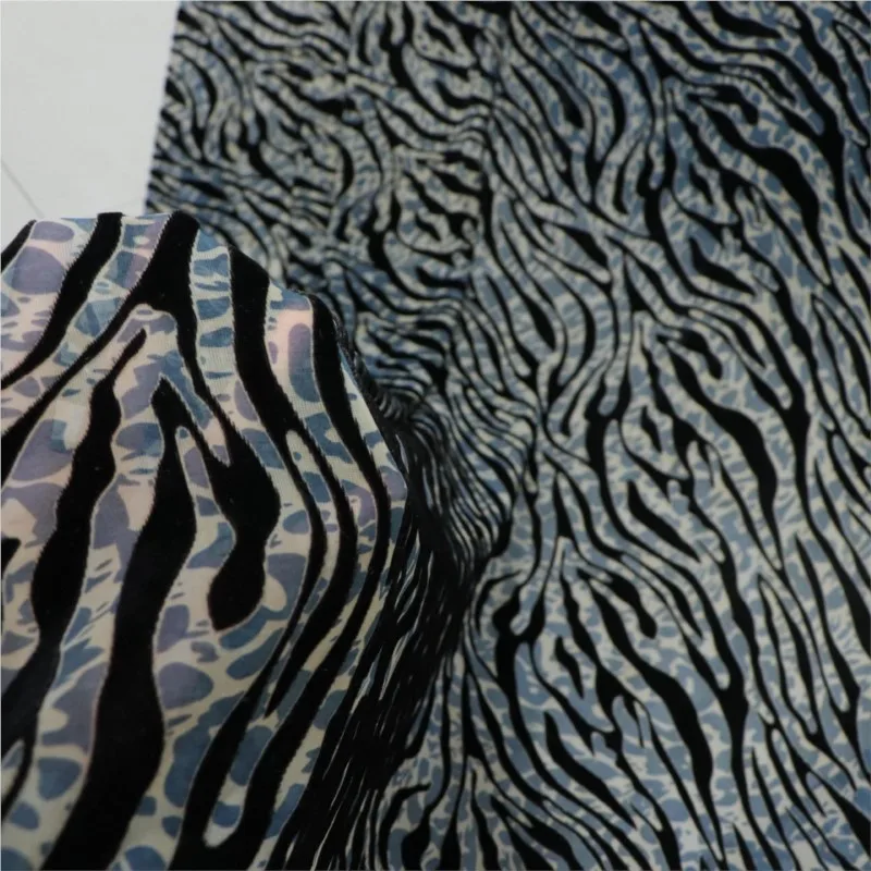 Woven brocade viscose printed mottled and burned velvet fabric sleeping dress cheongsam