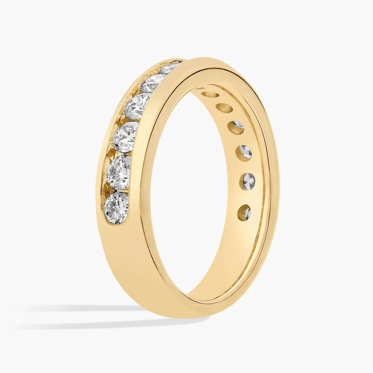 9K/14K/18K Solid Gold Lab Created Diamond Engagement Ring Brilliant Round Cut Lab Diamond Channel Setting Ring Fine Jewelry