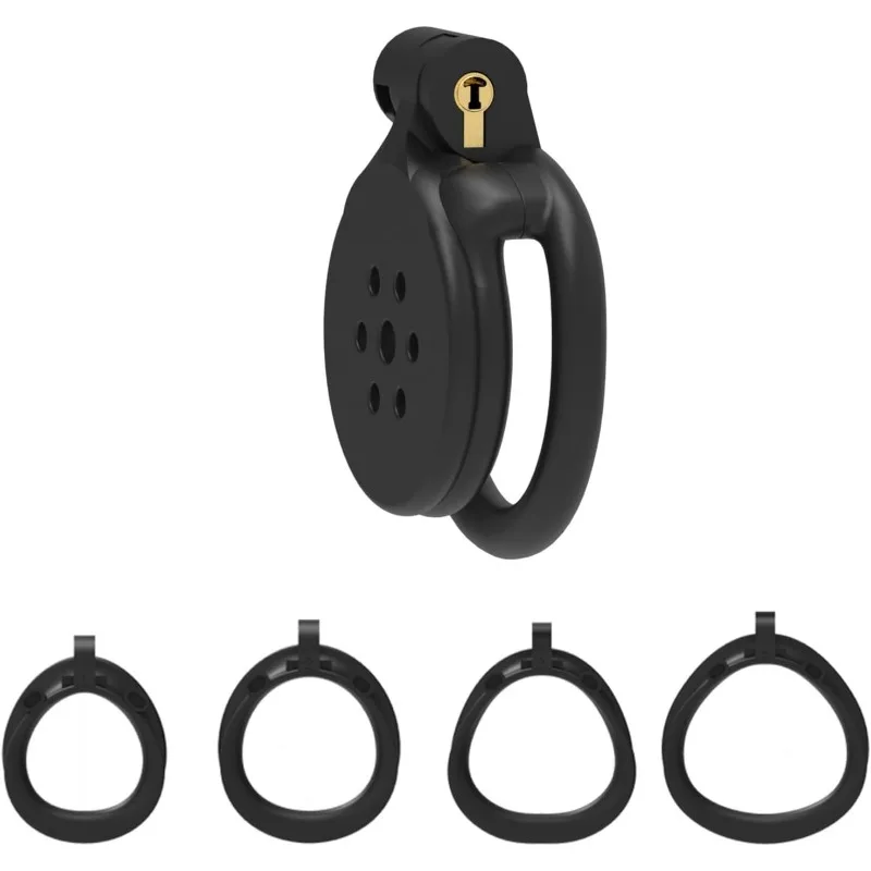 Flat Small Chastity Cage Inverted Chastity Cage for Men Penis Cage Man Dark Lock Design Couples Bondage SM Sex Toys Bondage Play image 6
