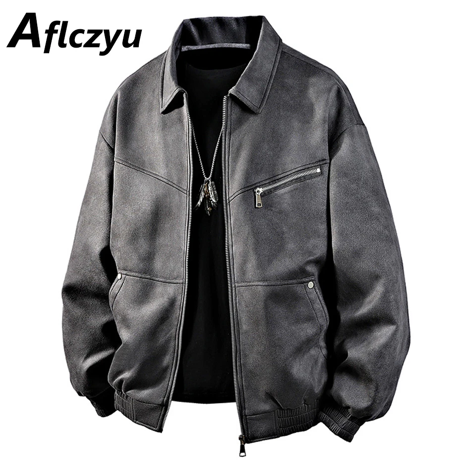 

Vintage Jacket Men Spring Autumn Jacket Fashion Casual Solid Color Cargo Jackets Coat Male