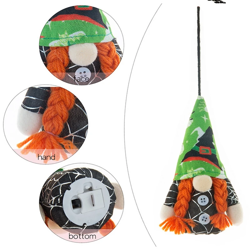 Giáng Sinh Trang Trí Đèn LED Dạ Quang Gnome Không Kén Khuôn Mặt Quốc Búp Bê Sang Trọng Đồ Chơi Cây Giáng Sinh Treo Trang Trí Navidad Năm Mới 2023