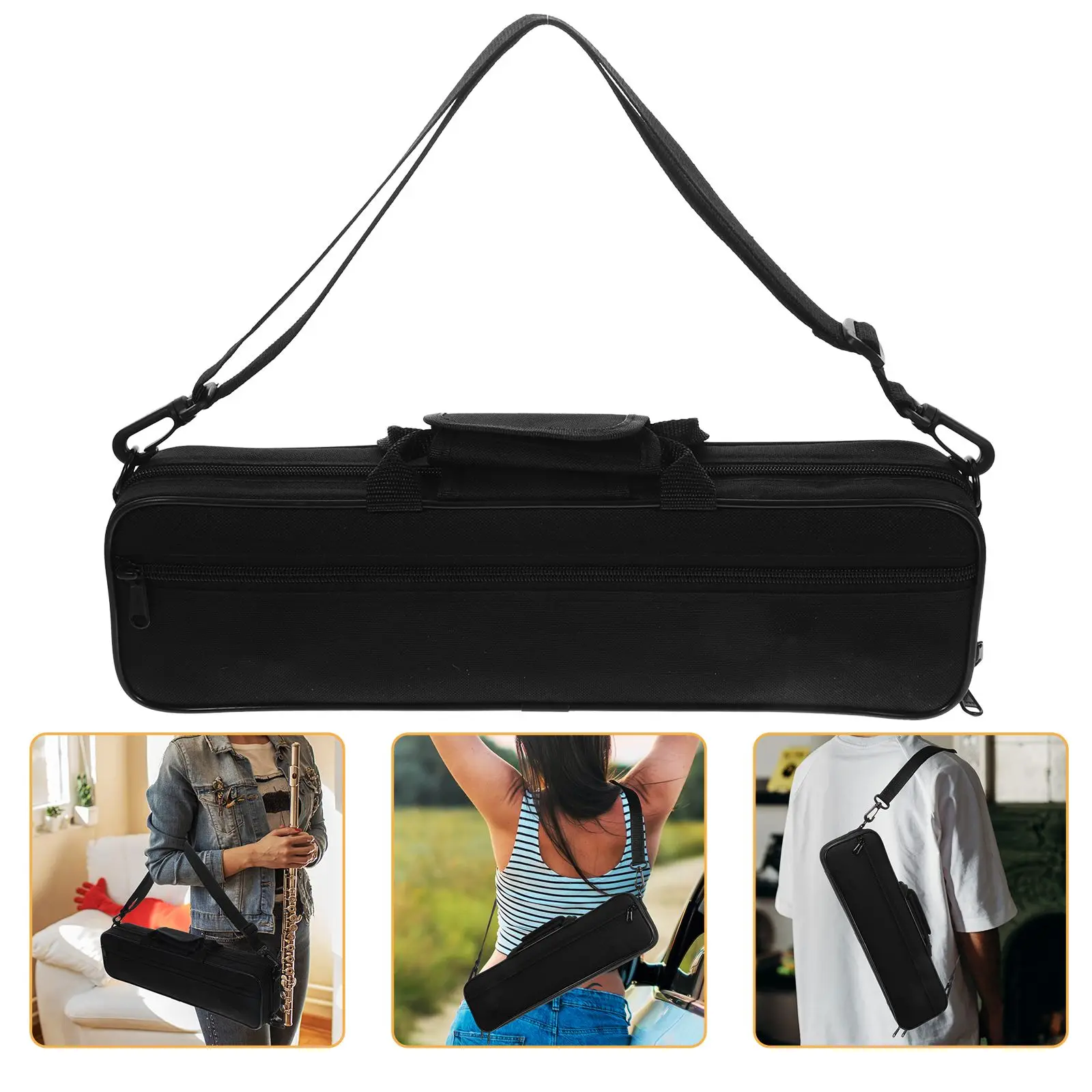 

Flute Bag School Case Background Gig Container Carrying Pouch Storage Portable Clarinet Transverse