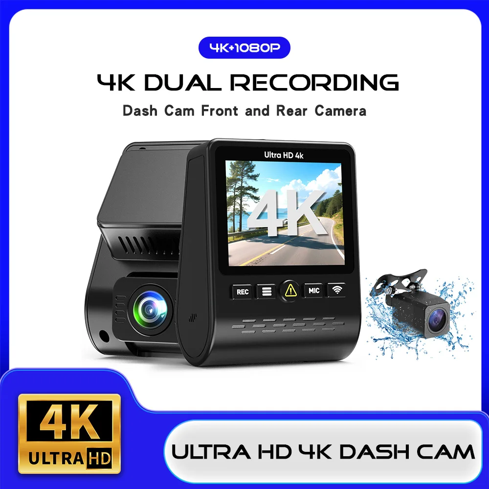 

AW01 4K Video Recorder HD Car DVR Night Vision Dashcam Packing Monitor 170 Degree Wide Angle Recording DVR Vehicle Camera