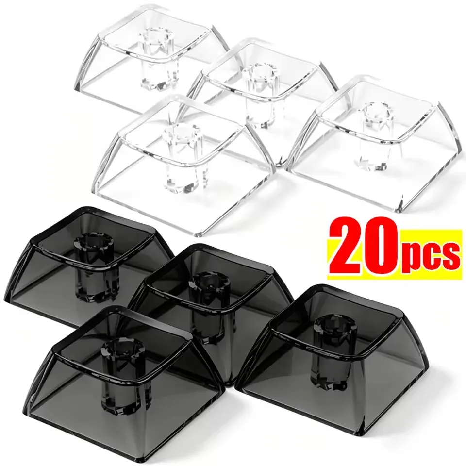 10/20PCS Crystal Transparent Keycaps Universal Mechanical Keyboard Keycap Custom Blank Cover DIY Key Cap for Cherry MX Switches