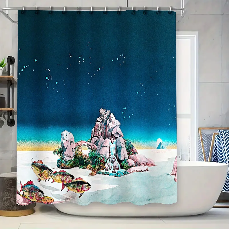 

Ocean Fish Landscape Shower Curtain Tropical Sea Life Bathroom Decor Waterproof Fabric Backdrop Coastal Vibes Home Decor