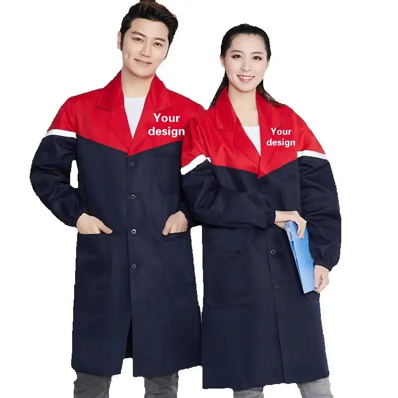 Workshop Work Clothes Customized Printed Logo Warehouse Handling Loading Unloading Clothes Breeder Food Factory Extended Coat