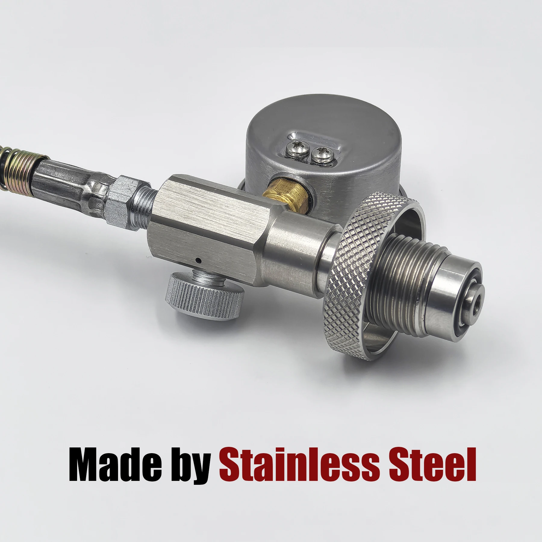 HPA 4500psi/300bar Air Diving DIN G5/8 Connect Fill Station Filling Ladeadapterventil Edelstahl mit Schlauch – Detail 7