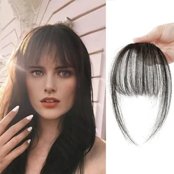 Clip in Pony wispy Pony Clip in Haar verlängerungen, braun schwarz Luft Pony Fransen mit Schläfen Haar teile für Frauen gebogen Pony