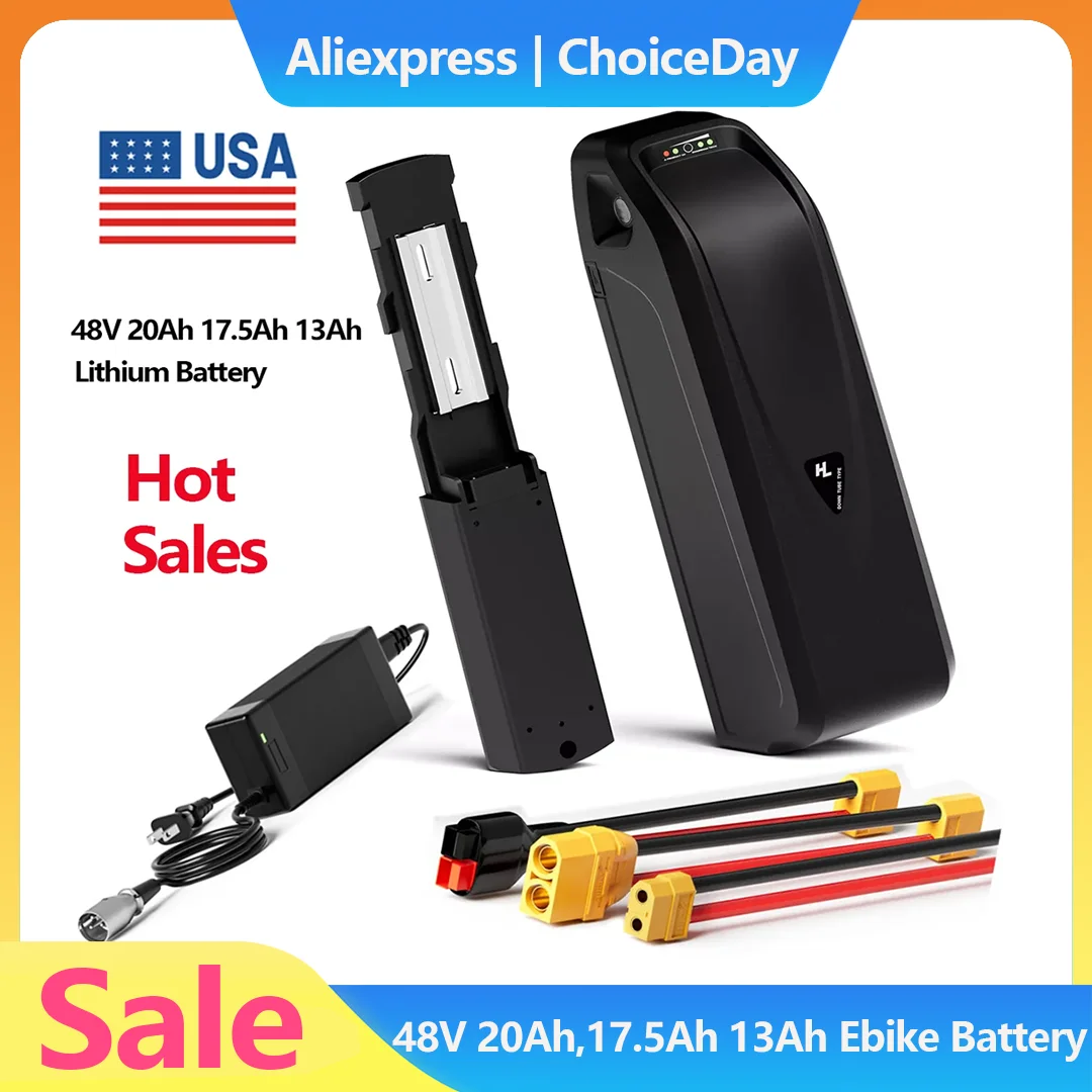 

48 В 13 Ач 17,5 Ач 20 Ач аккумулятор для электровелосипеда Hailong литиевая батарея для электрического велосипеда с зарядным устройством 2 А для двигателя Bafang 750 Вт 1000 Вт 1500 Вт
