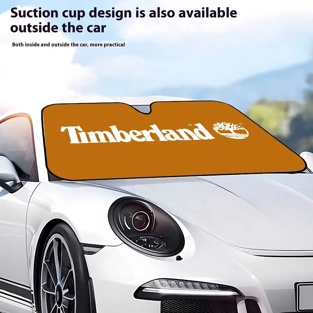 T-TimberlandS سيارة ظلة الزجاج الأمامي مضحك الشمس الظل طوي الأشعة فوق البنفسجية الشمس قناع حامي ظلة للنافذة الأمامية