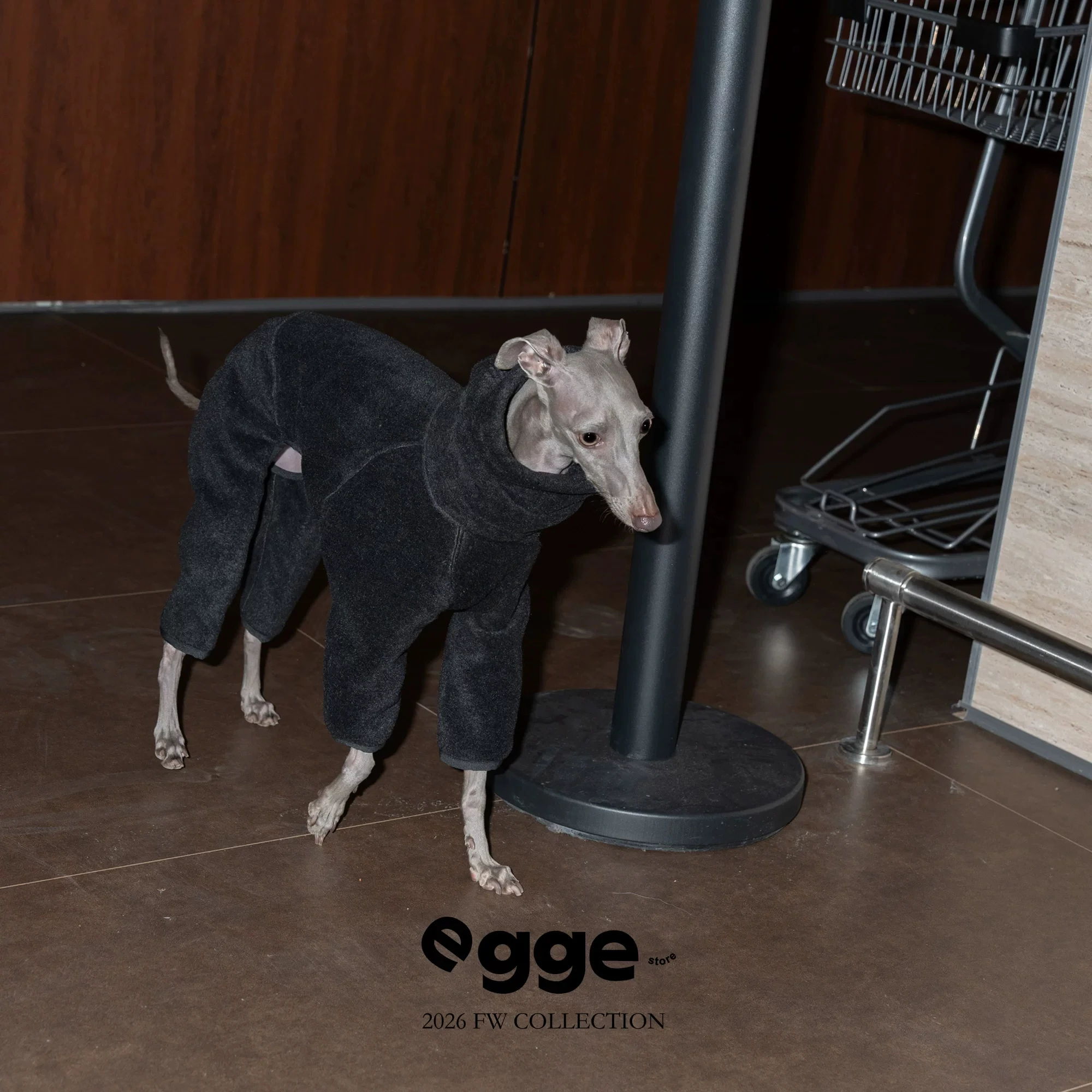 Hoge hals anti-statische hondenoverall, dikke warme winterkleding voor 4-potigen, geschikt voor Italiaanse windhond, Bedlington, Sighthound, zachte overall