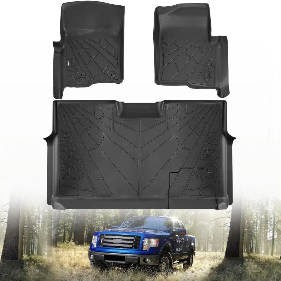 

Custom Fit All Weather TPE Floor Mats for 20102014 F150 SuperCrew and Crew Cab with 1st Row Bucket Seats Complete 1st 2nd Row