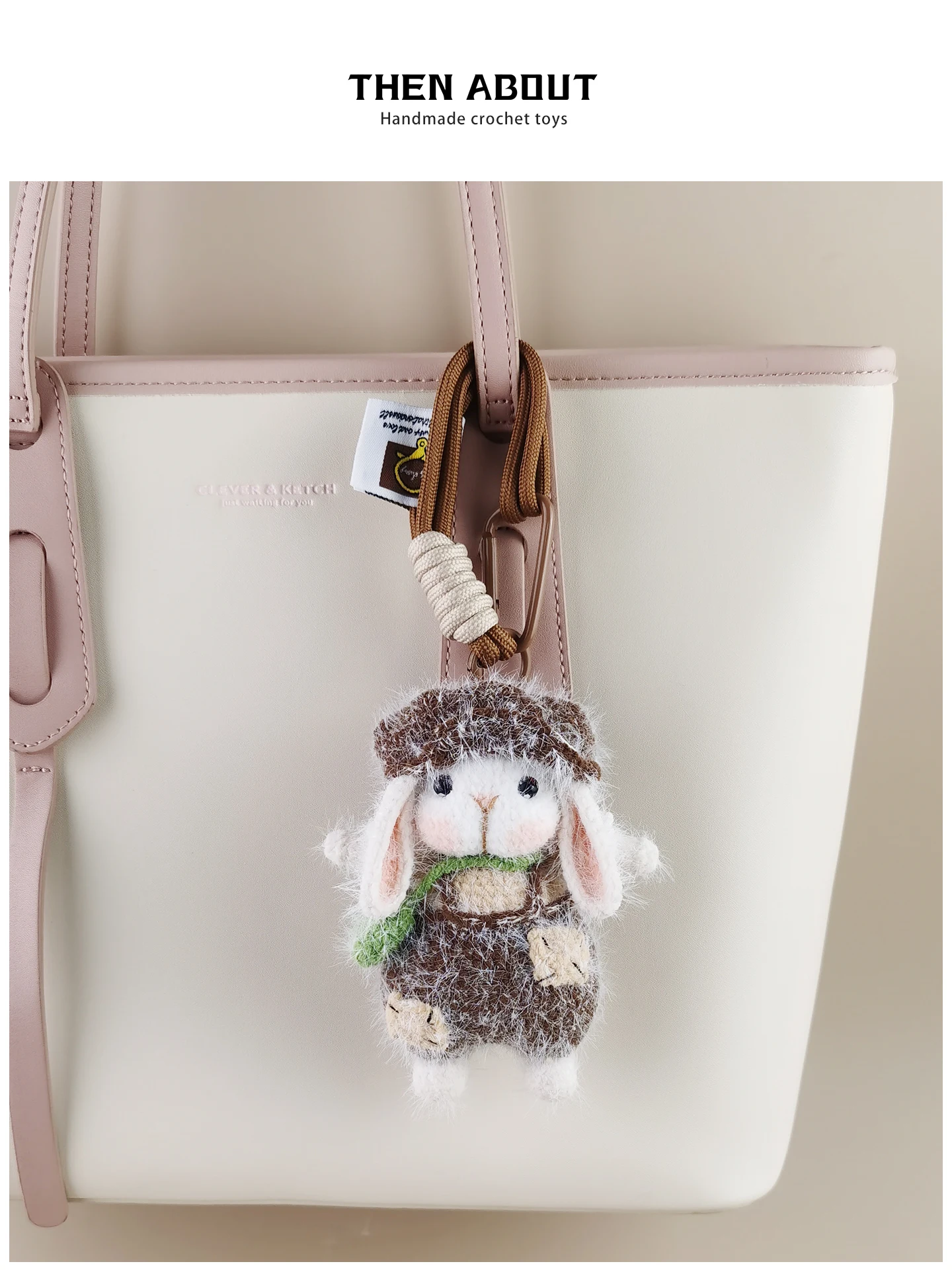 Cute Bud Hat Patch Sugar Rabbit Bag Charm Luxury High End Gift Bag Accessory Lovely Bud Design Trendy Lightweight Decoration