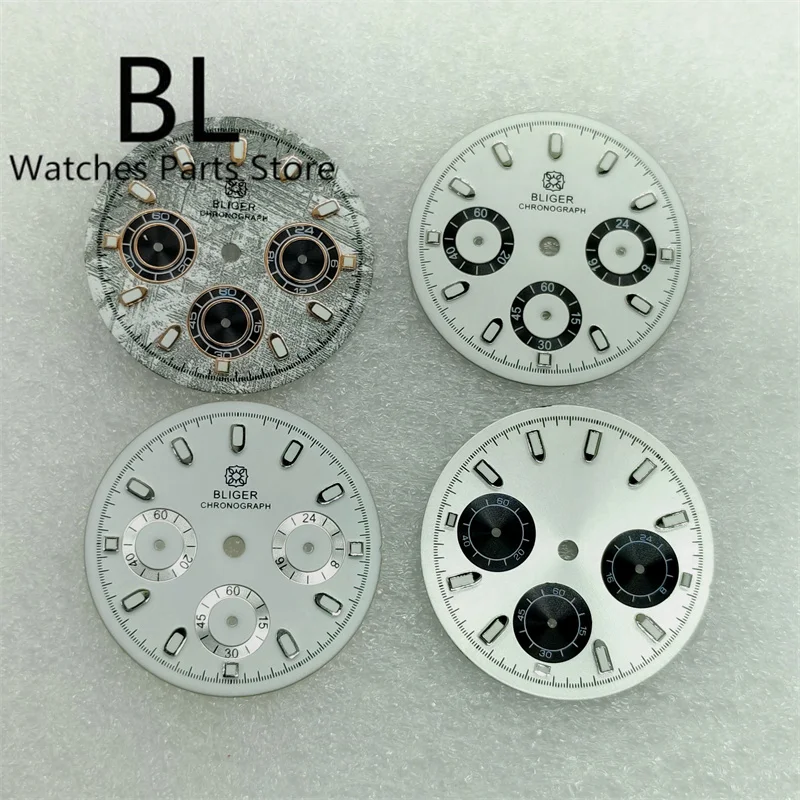 BLIGER VK63 Watch Dial 29.8mm Diameter Black Blue Gray White Gold Green Luminous Fir VK63 Quartz Movement Watch Accessoriea