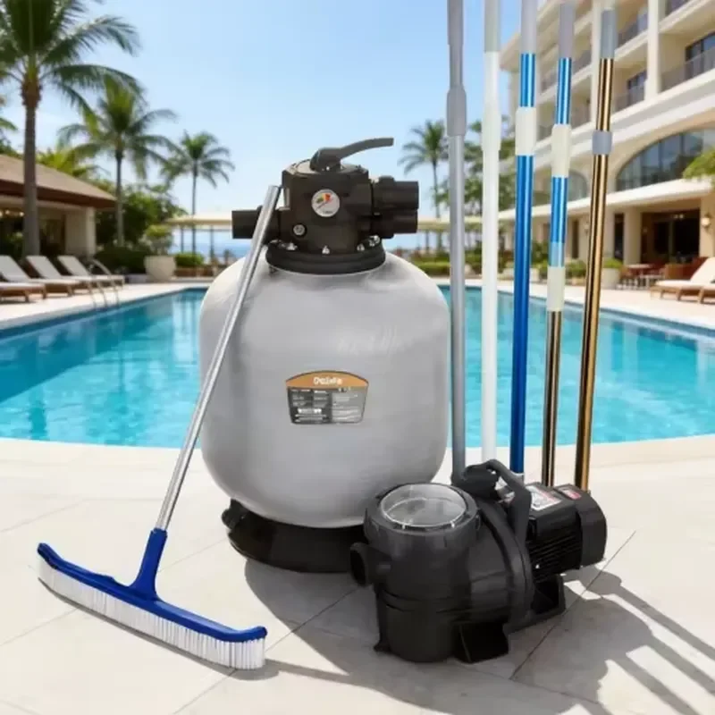 Outdoor Hotel Swimming Pools High Efficiency Expandable Heavy DSL Sand Filter and Pump Cleaning Kit High Quality