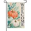 InkRain Fall Garden Flag Pastel Pumpkin Eucalyptus Porch Accent 12x18 Inch Double Sided Linen Yard Outdoor Decor for Farmhou llz