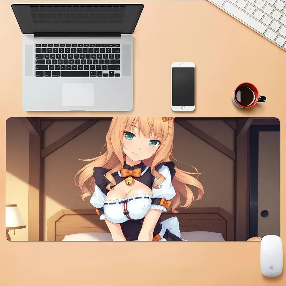 

Kawaii Anime Girl Rubber Mouse Pad Desk Mouse Pad Cute HD Desk Pad Extended Gaming Keyboard Mats Large XXL Gamer Mousepad 90x40