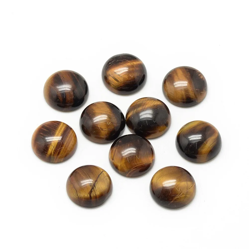 

50pcs Tiger Eye Cabochons Half Round/Dome 10x4~5mm