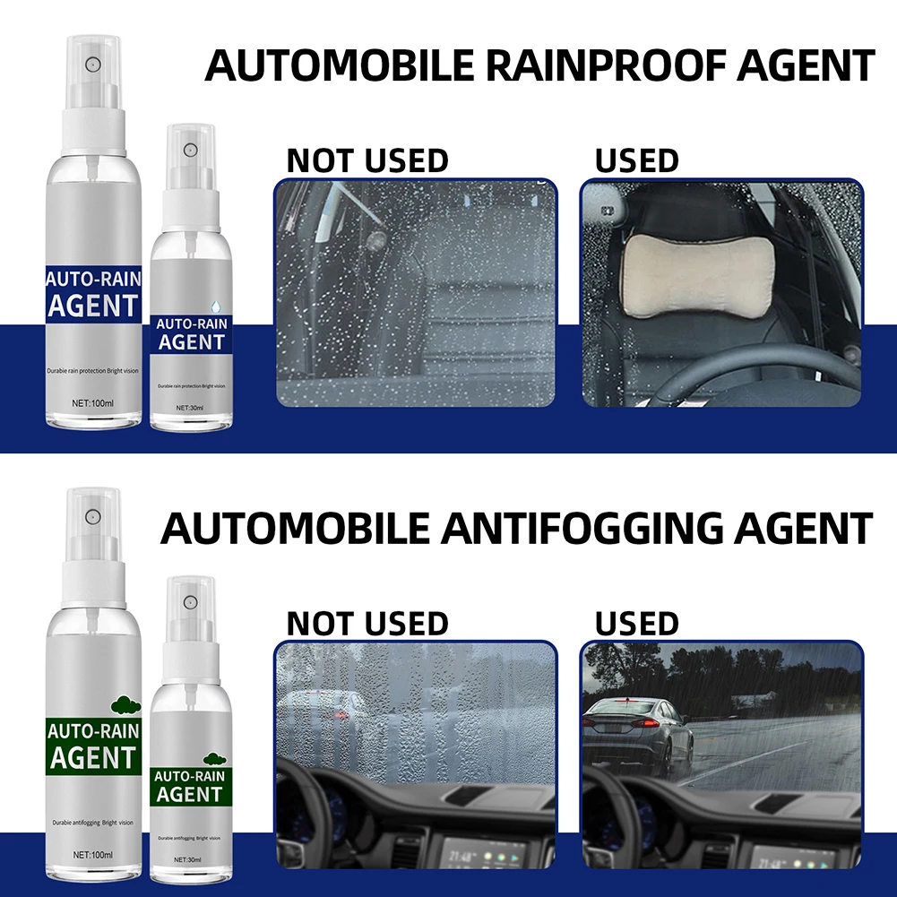 100ML Car Window Glass Film Rainproof Antifogging Revestimento Agente impermeável Revestimento Spray para pára-brisas Espelho Retrovisor