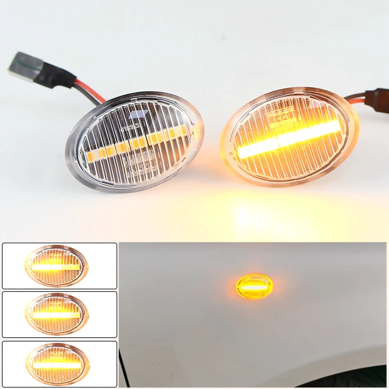

2PCS LED Side Marker Light Dynamic Turn Signal for Abarth 500 595 695/Fiat 500 500C 500L/Lancia Lybra Ypsilon/Ford KA/Alfa 4C