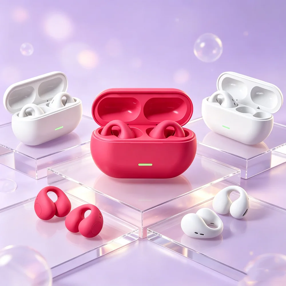 Bluetooth Headset Ear Clip Hanging Ear Bone Conduction Concept No In-Ear Sports Running Calling Noise Canceling