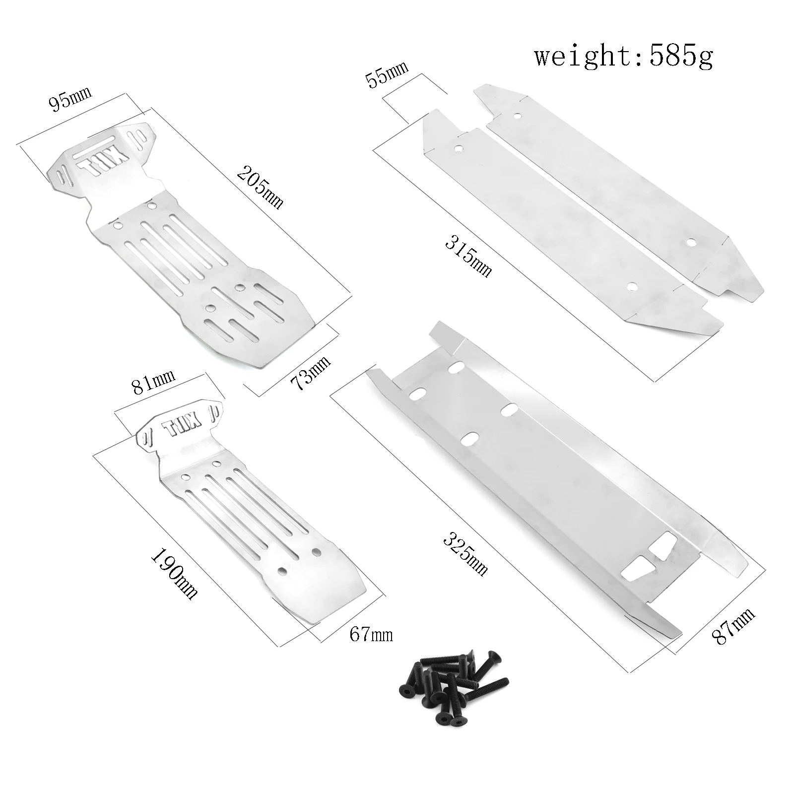 Stainless Steel Front and Rear Chassis Armor Skid Plate Protector for 1/6 Traxxas XRT RC Truck Car Upgrade Parts