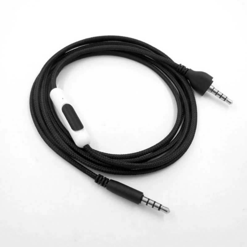 HiFi Sound Auxiliary Cable for Alienware AW920H Gaming Headphones with Easy Mute & Volumes Adjustment, Braideds