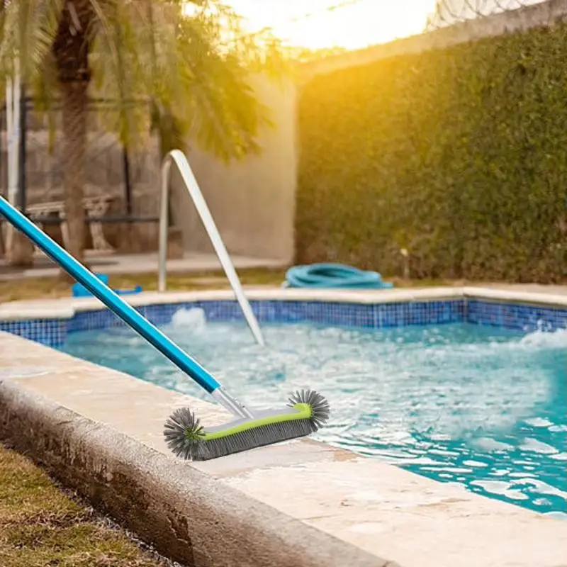 Tête avec 7 rangées de poils en Nylon, 1 pièce, marches murales de piscine, nettoyage des coins, brosse de piscine en aluminium robuste de 45CM