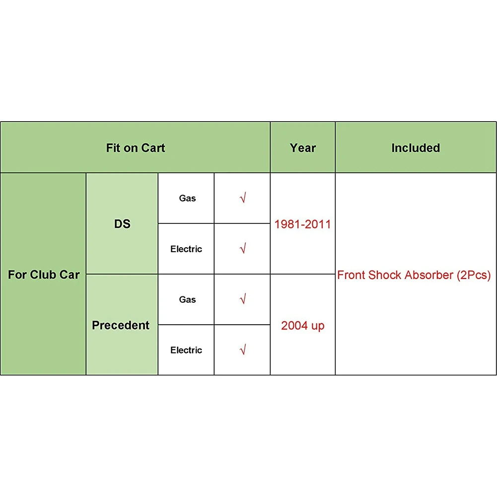 

For Club Car Precedent&DS Shock Absorbers Front Or Rear 1014235 102588601 1027064-01 102588501