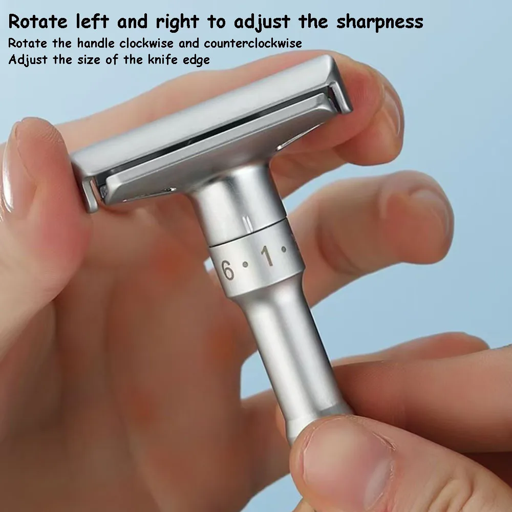 Premium Adjustable Safety Razor for Men, 1‑6 Gear Double Edge Manual Shaver, Shaving Razor, Ideal Gift for Father's Day Birthday view 4