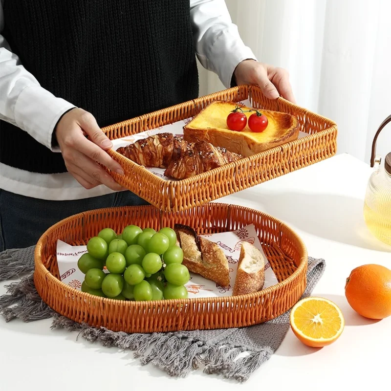 

Поднос из искусственного ротанга, корзина с фруктами, поднос для закусок, поднос для освежения, корзина для торта, хлеба, поднос для сухофруктов, десертная тарелка