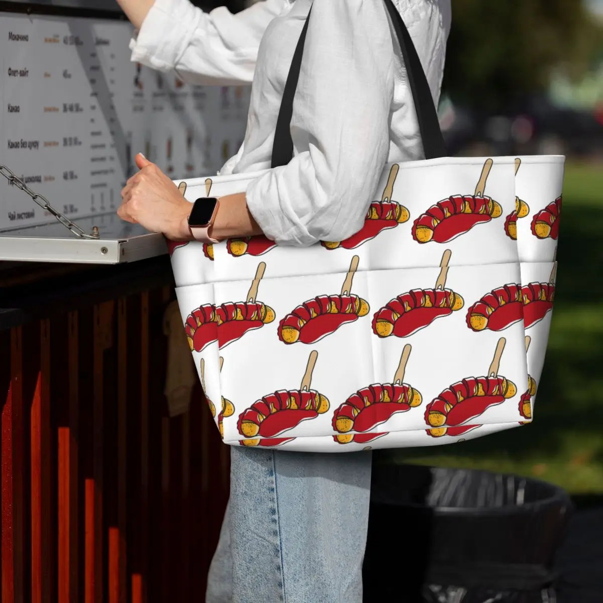 Currywurst Pure Beach Tote Bag Sport Gym Yoga Duffle Large Tote Bag Women Travel Bag Fitness bag