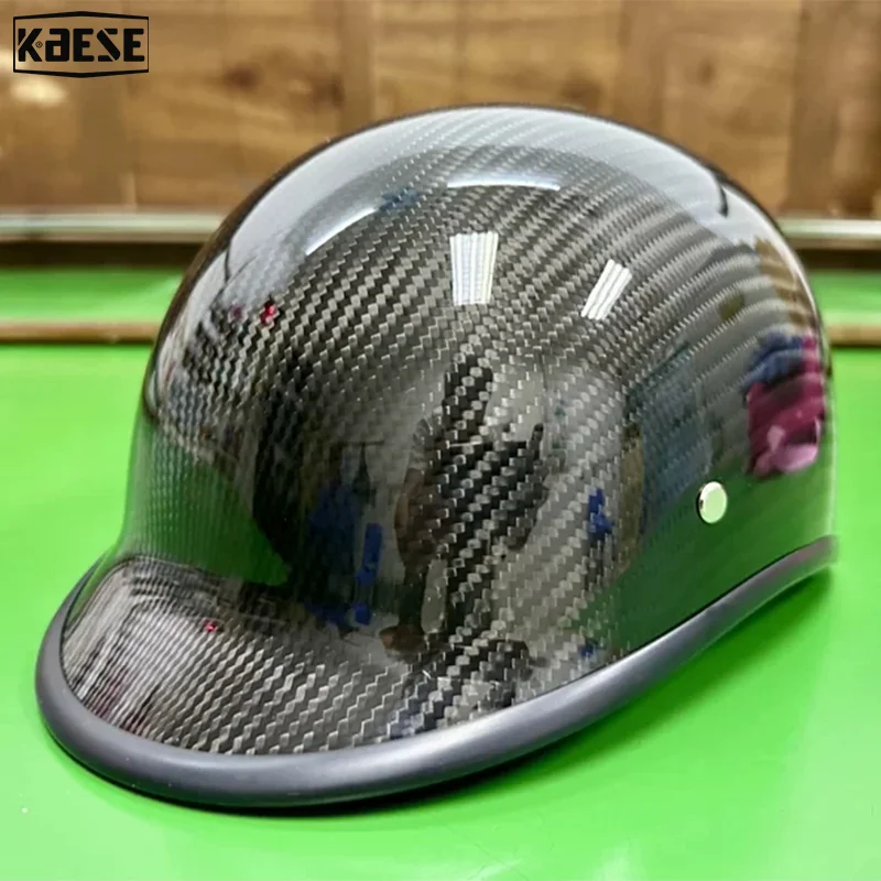 

American HALF FACE Style Carbon Fiber Motorcycle Helmet with Open Helmets Four Seasons Scooter DOT ECE