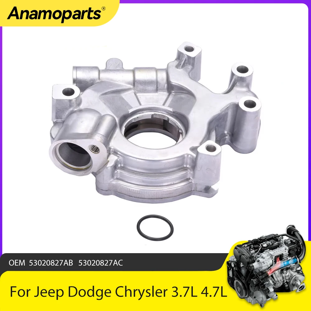 

Engine Part Oil Pump Fit 3.7 4.7 L For Jeep Dodge Chrysler Mitsubishi Ram 3.7L 4.7L V6 GAS SOHC 02-13 53020827AB 53020827AC
