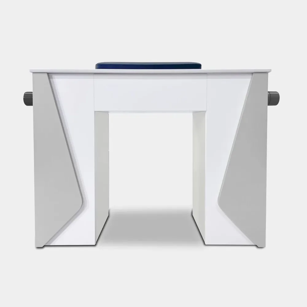 

Professional Nail Table with Built-in Vent Pipe – Modern Manicure Desk with Espresso and White Side Panels (Grey)