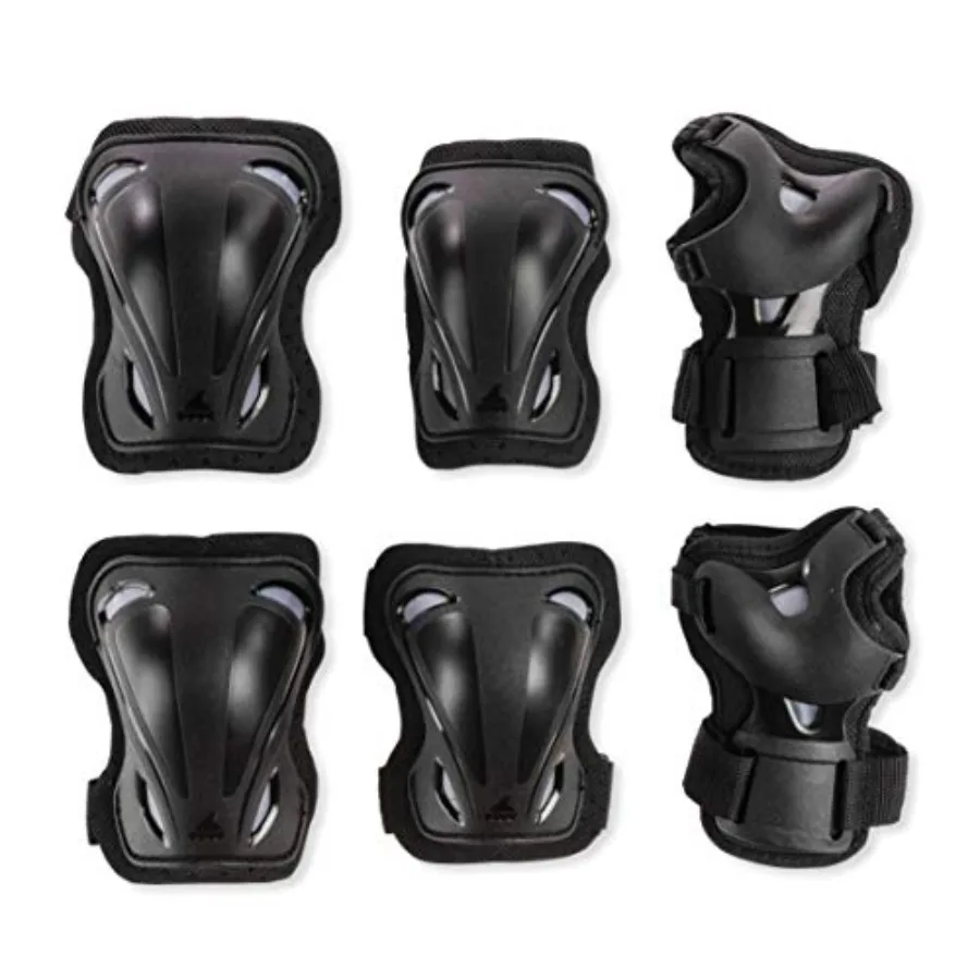 

Skate Gear 3 Pack Protective Gear, Knee Pads, Elbow Pads and Wrist Guards, Inline Skating, Multi Sport Protection, Unisex, Blac