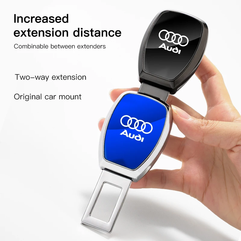 Car Seat Belt Clip Extender Customization Emblem Accessories For Audi A1 A2 A3 A4 A5 A6 A7 A8 Q1 Q2 Q3 Q4 Q5 Q6 Q7 Q8 TT RS3 RS7