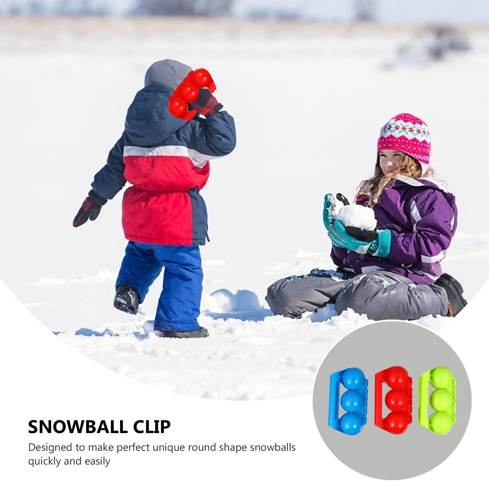 3 قطعة من البلاستيك الثلجي في الهواء الطلق المشبك كرة الرمل كليب للأطفال الشتاء متعة العفن الرمال الشتاء متعة المشبك الكرة كليب في الهواء الطلق الثلوج