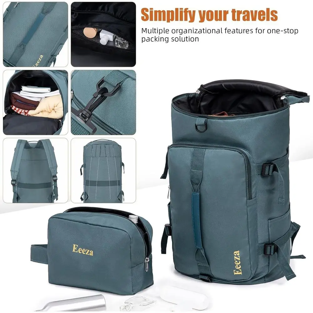 5-Piece Expandable Luggage Set: 21, 25, 30 ABS Hard Shell Suitcases with TSA Lock and Spinner Wheels - Dark Green