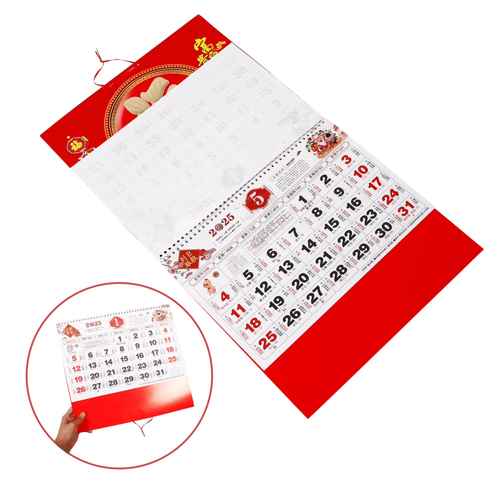 

Retro Decor 2025 Wall Calendar Chinese New Year Snake Snack for Home Decorations Events Office