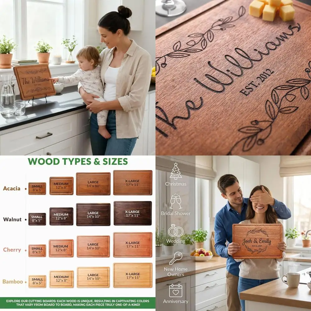 

Деревянная доска для закусок с индивидуальной гравировкой — идеальный подарок на День святого Валентина или новоселье для пар, семьи и друзей.